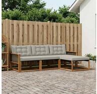 vidaXL Gartenlounge-Set vidaXL Outdoor-Sofagarnitur 4 stk. Nat&uuml;rlich und...