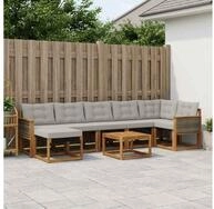 vidaXL Gartenlounge-Set vidaXL Outdoor-Sofagarnitur 8 stk. Nat&uuml;rlich und...