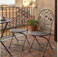 Harms Import Gartenstuhl, 2x Gartenstuhl Klappstuhl Bronze Bistrostuhl Terrasse...