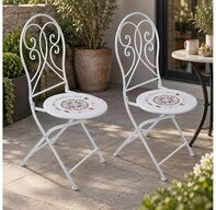 Harms Import Gartentisch, 2er Set Balkonstuhl klappbar Klappstuhl Gartenstuhl...