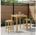 vidaXL Bartisch vidaXL Gartenbar-Tisch Wei&szlig; 80 x 80,5 x 105 cm Massivholz...