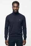 Rollkragenpullover FYNCH-HATTON, Herren, Gr. S, blau (navy), Strick, Obermaterial: