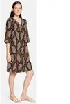 Cartoon Sommerkleid Damen mit Muster braun|wei&szlig; 46 EU