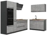 Vicco Winkelk&uuml;che R-Line, Beton/Anthrazit, 230 x 120 cm Arbeitsplatte Goldkraft