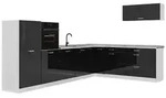 Vicco Winkelk&uuml;che R-Line, Schwarz Hochglanz/Wei&szlig;, 327 x cm ohne Arbeitsplatte