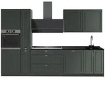 Vicco K&uuml;chenzeile Fame-Line, Gr&uuml;n-Gold Landhaus/Anthrazit, 310 cm, AP...