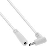 Inline DC Verl&auml;ngerungskabel, Winkelstecker, 3,5 x 1,35 mm, wei&szlig;, 5 m