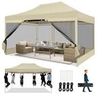 LuxusKollektion Faltpavillon Faltpavillon 3x4,5m Khaki mit Seitenw&auml;nden