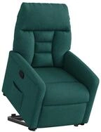 vidaXL Sessel Relaxsessel mit Aufstehhilfe Dunkelgr&uuml;n Stoff (1-St)