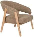 Zuiver Loungesessel Loungesessel Bright Braun mit Eichenholz-Gestell von Zuiver