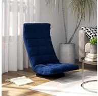 vidaXL Stuhl vidaXL Bodenstuhl Drehbar Blau Samt