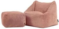 icon Sitzsack Kinder aus Cord flauschig mit Hocker &bdquo;Natalia&ldquo; (Spar-Set, 1 x