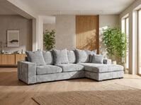 WFL GROUP Ecksofa Dahlia Chenille 3-Sitzer in L-Form mit Schlaffunktion und