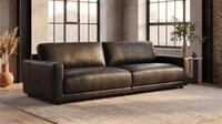 KAWOLA 3-Sitzer MARLIN 3-Sitzer Sofa aus Lederfaserstoff, schwarz, 3-Sitzer Sofa