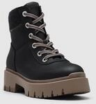 Schn&uuml;rboots ESPRIT "MILLIE", Damen, Gr. 36, schwarz (navy), Lederimitat, Schuhe