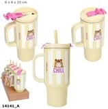 Depesche Kinderbecher PENfection To Go Becher mit Strohhalm CHILL &ndash; 470 ml