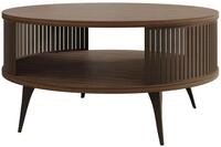 MIRJAN24 Couchtisch Roenni Braun, 75x75x44 cm, Beine und Seiten aus Stahl