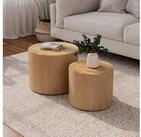 OKWISH Couchtisch 48x38x48 cm Moderne runde Holz-Akzenttische f&uuml;r kleine R&auml;ume