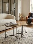 KADIMA DESIGN Satztisch Beistelltisch 3er Set Aluminium Gold / Schwarz Design