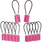 LuxusKollektion Zahlenkabelschloss Zahlenschloss 4-stellig Pink 12er Pack