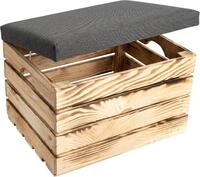 Creative Deco Sitzhocker Sitzbank gepolstert mit Stauraum 50x40x35 cm
