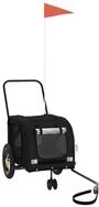 vidaXL Hunde-Transportbox 122 x 52 x 53 cm Fahrradanh&auml;nger Hunde Schwarz