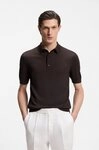 BOSS Kurzarmpullover Nolano aus Schurwolle, Polokragen