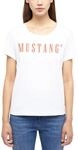 Rundhalsshirt MUSTANG "ALMA", Damen, Gr. S, wei&szlig;, Jersey, Obermaterial: 100%