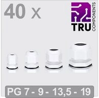 TRU COMPONENTS Kabelsockel Kabelverschraubungen PG7 PG9 PG13.5 PG19 40 St...