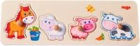 Haba Steckpuzzle Bauernhof-Tierkinder, 4 Puzzleteile