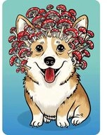 Ravensburger Puzzle 100 Teile Puzzle mit Aufsteller Corgi-Pilz 12002043,...