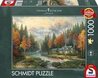 Schmidt Spiele Puzzle 1000 Teile Puzzle Thomas Kinkade Herbstabend am See 58784,