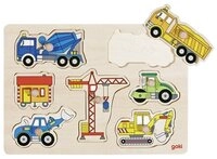 goki Puzzle goki Steckpuzzle Baufahrzeuge, Puzzleteile
