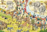 Schmidt Spiele Puzzle 3 x 48 Teile Kinder Puzzle Spa&szlig; im Zoo 56582, Puzzleteile
