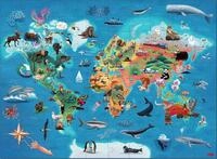 Haba Puzzle 100 Teile Kinder Puzzle Weltkarte 2013400001, Puzzleteile