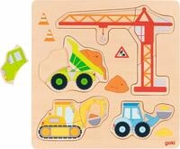 goki Puzzle goki Einlegepuzzle Baufahrzeuge, Puzzleteile