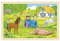 goki Puzzle GOKI Einlegepuzzle Bauernhof, Puzzleteile