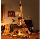 Robotime 3D-Puzzle Nachts am Eiffelturm Diorama aus Holz, 152 Puzzleteile, mit