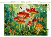 CALVENDO Puzzle CALVENDO Puzzle Fliegenpilze und Nachtfalter im Zauberwald, 1000