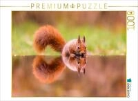 CALVENDO Puzzle CALVENDO Puzzle Eichh&ouml;rnchen trinkt und spiegelt sich im...
