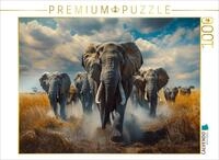CALVENDO Puzzle CALVENDO Puzzle Elefantenherde, 1000 Teile Lege-Gr&ouml;&szlig;e 64x48cm