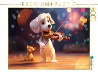 CALVENDO Puzzle CALVENDO Puzzle Hund Milow mit der Geige, 500 Teile...