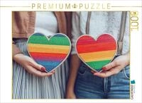 CALVENDO Puzzle CALVENDO Puzzle Herzen in Regenbogenfarben als Symbol der