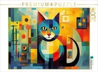 CALVENDO Puzzle CALVENDO Puzzle Katze Im Stil von Wassily Kandinsky, 500 Teile