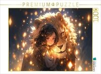 CALVENDO Puzzle CALVENDO Puzzle Manga Illustration - M&auml;dchen mit L&ouml;wen, 500...