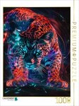 CALVENDO Puzzle CALVENDO Puzzle Leuchtender Leopard in Rot und T&uuml;rkis, 1000...