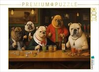 CALVENDO Puzzle CALVENDO Puzzle F&uuml;nf Hunde stehen an der Theke in einer Bar,...