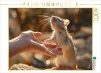 CALVENDO Puzzle CALVENDO Puzzle Der Lift nach oben - Ratte steigt auf die Hand...
