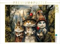 CALVENDO Puzzle CALVENDO Puzzle Drei Katzen in der Steampunkwelt, 1000 Teile