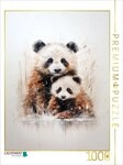 CALVENDO Puzzle CALVENDO Puzzle Knuddelige Pandarfamilie in Acrylfarbe, 1000...